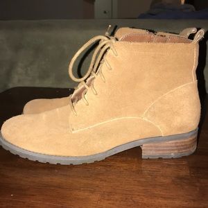 brown zip up booties with laces